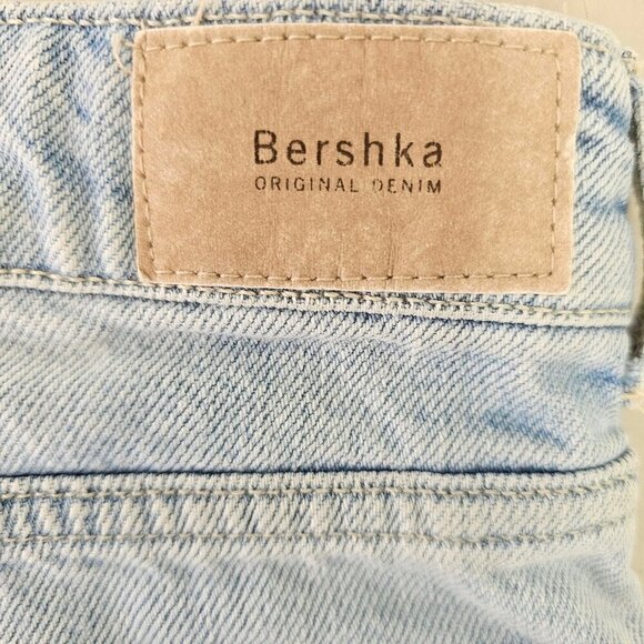 Bershka Denim and Lace Cutt-Off Shorts Size 4 Light Wash Daisy Dukes Distressed - Picture 2 of 9